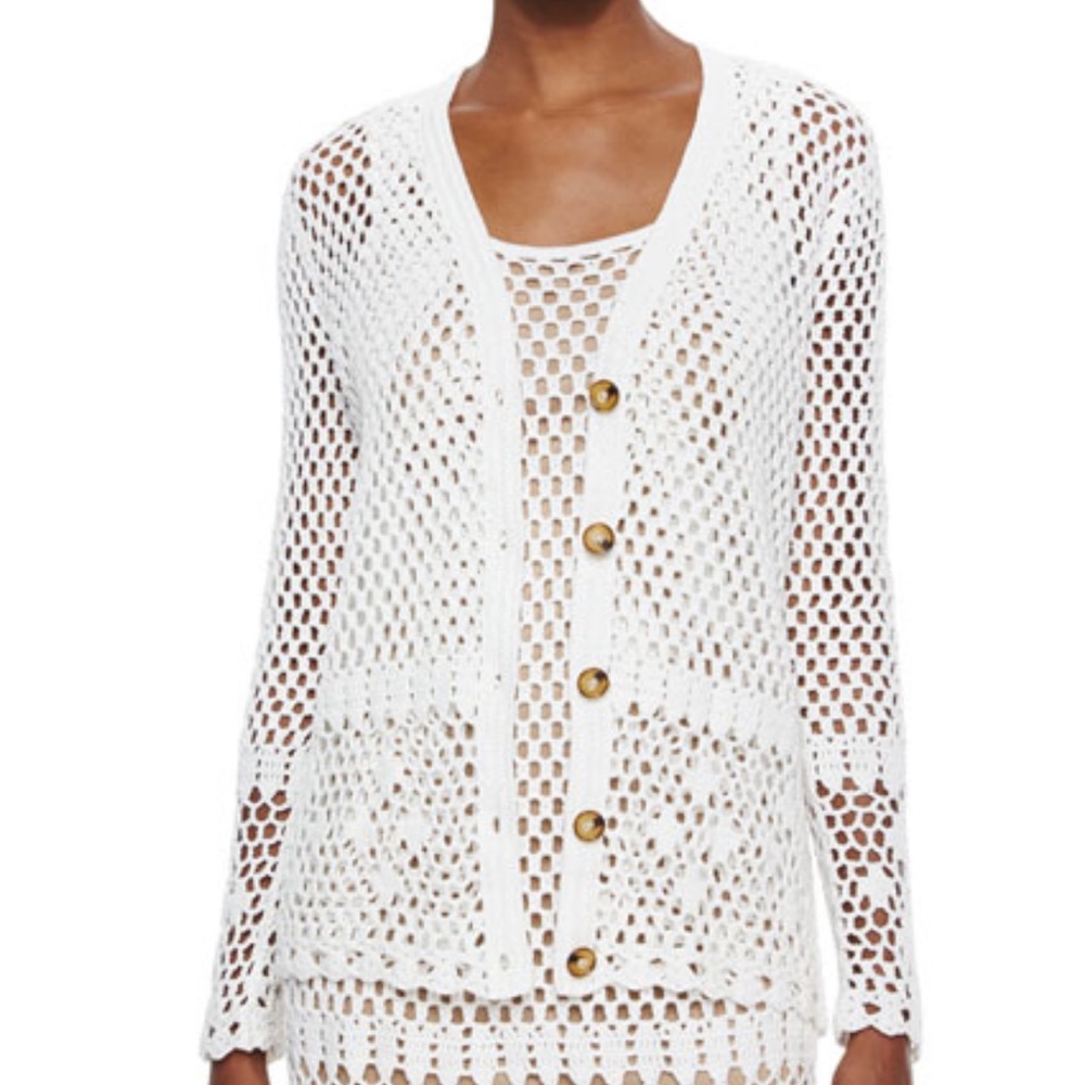 Michael Kors crochet knit cardigan 100% cotton Size S